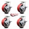 Service Caster Tool Box Caster Wheel Set 5'' Red Poly on Cast Iron Swivel Casters, 4PK TOOL-SCC-20S520-PUB-RS-TLB-4 - alternate 5